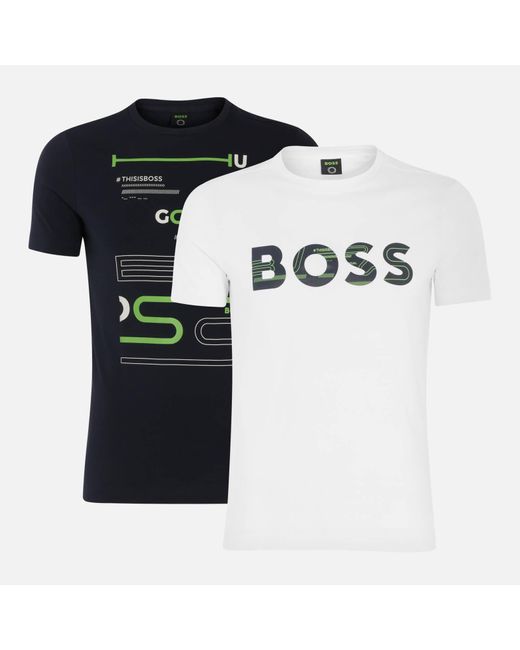 BOSS Green 2-pack T-shirts in Black for Men | Lyst
