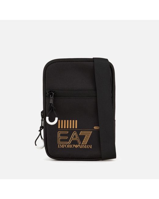 EA7 Black Core Mini Pouch Canvas Cross Body Bag for men