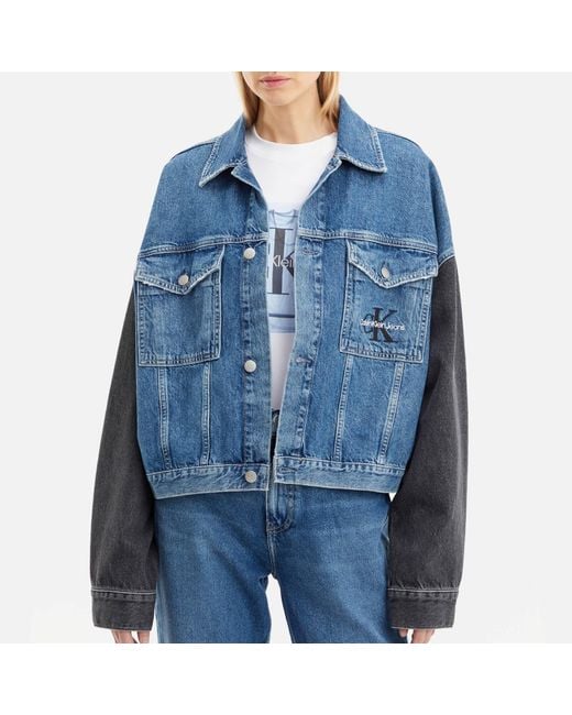 Calvin Klein Blue Contrast Oversized Denim Jacket