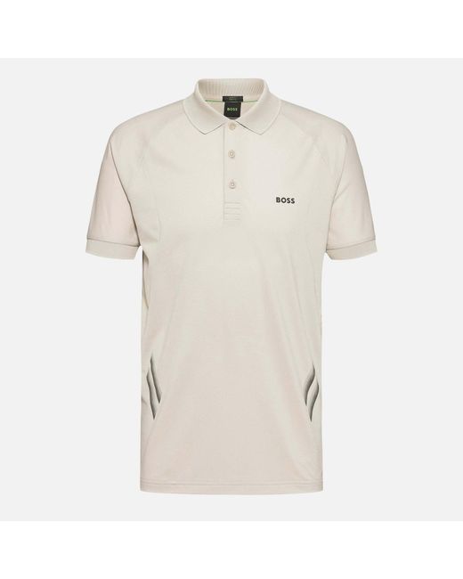 Boss Natural Piraq Active 1 Stretch-woven Piqué Polo Shirt for men