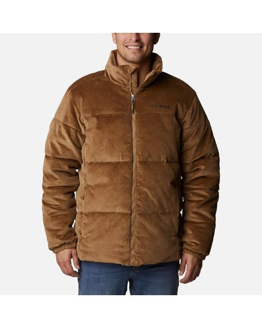 Columbia Brown Puffect Quilted Full-zip Corduroy Jacket for men