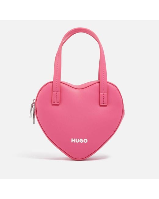 HUGO Pink Love Heart Faux Leather Bag