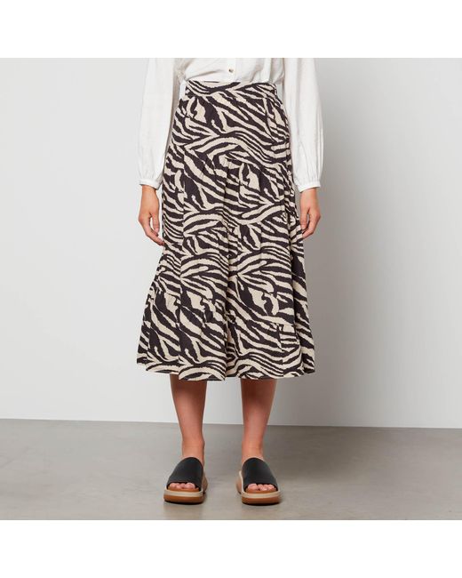 Whistles Zebra Print Tiered Skirt Lyst UK