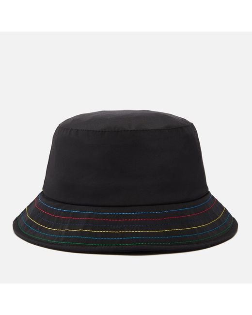 PS by Paul Smith Black Stitch Nylon Bucket Hat for men