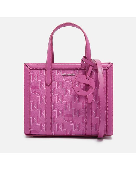 Karl Lagerfeld Interstellar K/ikonik Faux Leather Tote Bag in Pink