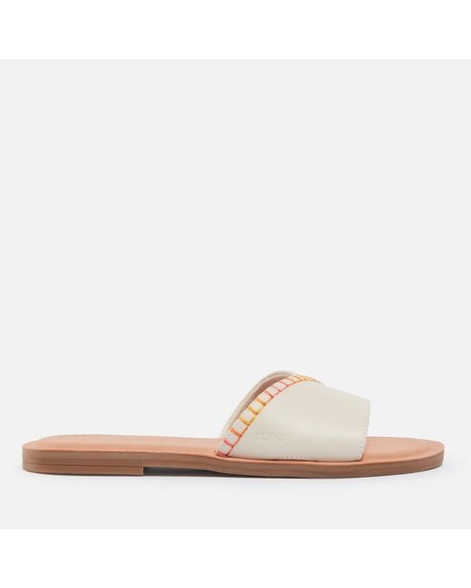 TOMS Natural Shea Leather And Suede Sandals