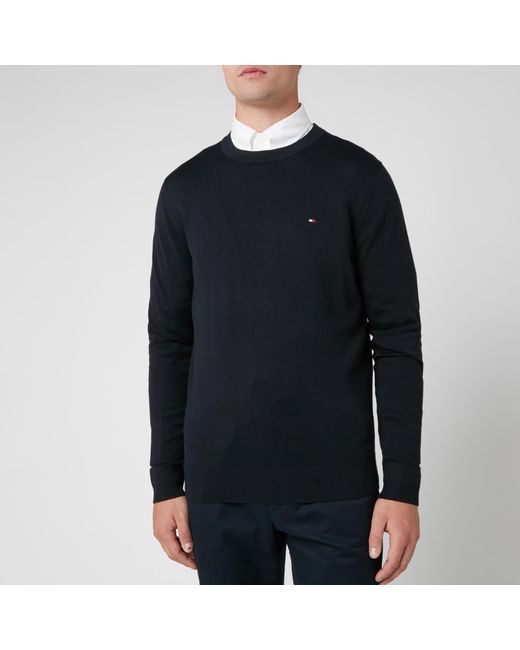 Tommy Hilfiger Classic Crew Neck Knitted Jumper in Blue for Men - Lyst