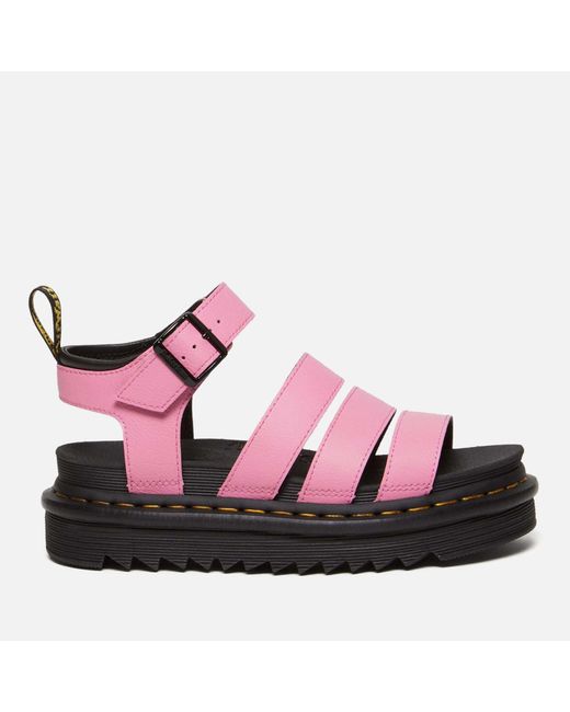 Dr. Martens Pink Blaire Leather Strappy Sandals