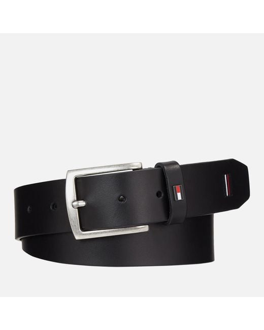 Tommy Hilfiger Black Denton Leather 3.5 Belt for men