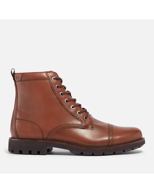 Clarks Brown Batcombe Cap Leather Boots for men