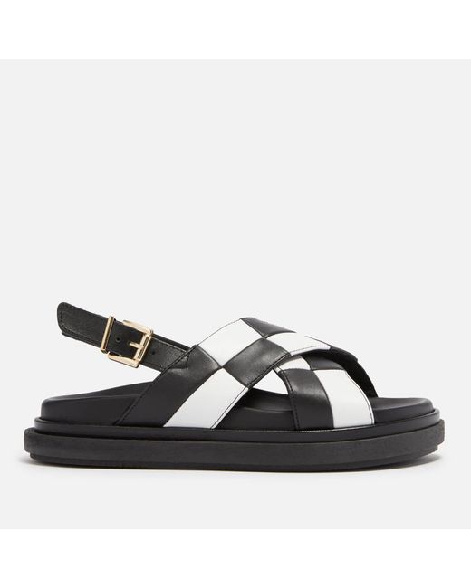 Alohas Black Marshmallow Leather Sandals