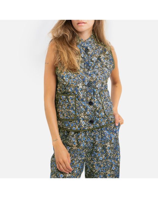 Lolly's Laundry Blue Cairo Floral-print Quilted Cotton Vest
