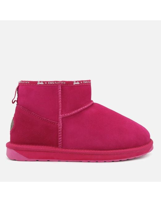 EMU X Barbie Stinger Micro Sheepskin Boots in Pink | Lyst