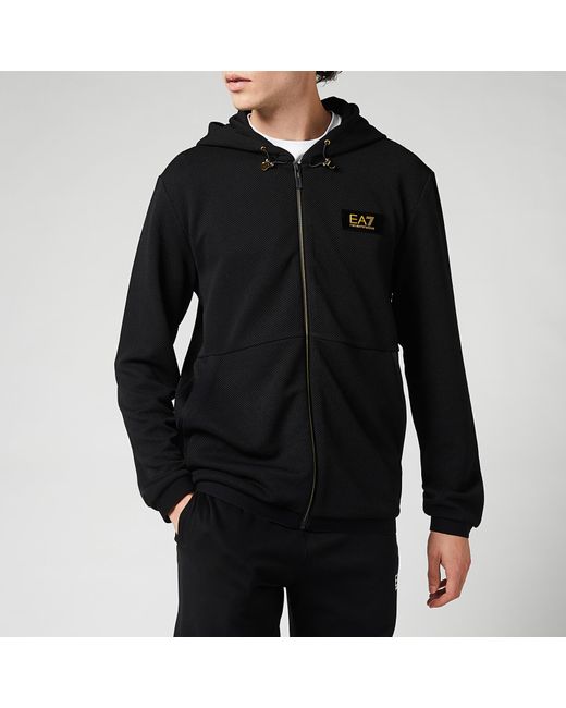 ea7 black zip hoodie