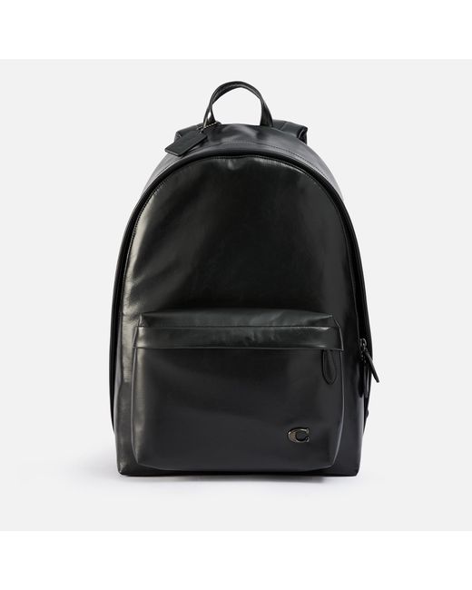 COACH Black Paperweight Hall Leather Backpack for men
