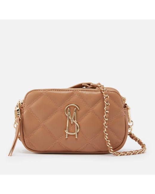 Steve Madden Brown Bmarvis Quilted Camera Crossbody Bag