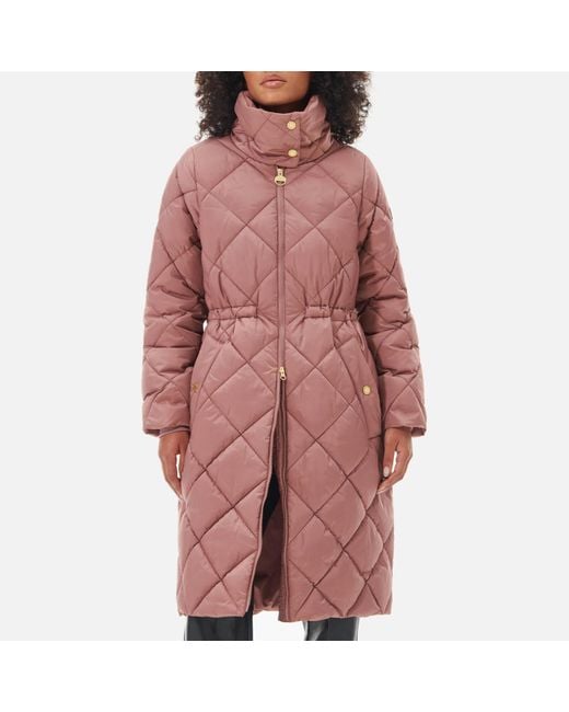 Barbour Red Enfield Quilted Shell Coat