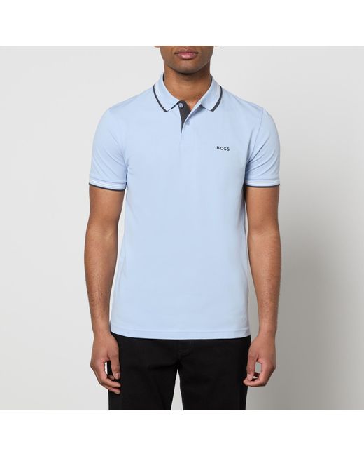 Boss Blue Paul Stretch-cotton Piqué Polo Shirt for men