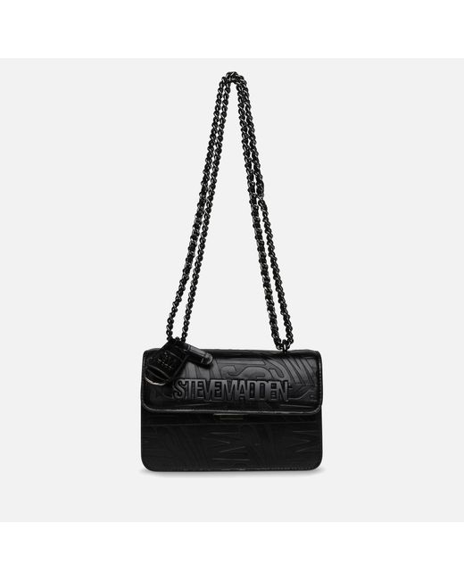 Steve Madden Black Bdoozy Logo Faux Leather Crossbody Bag