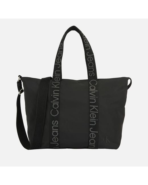 Calvin Klein Black Ultralight Nylon Tote Bag