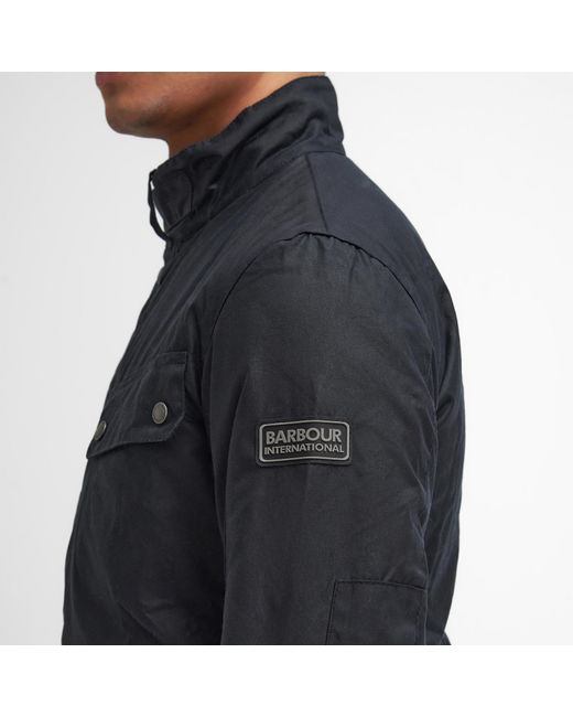 Barbour Black Tourer Duke Waxed Cotton Jacket for men