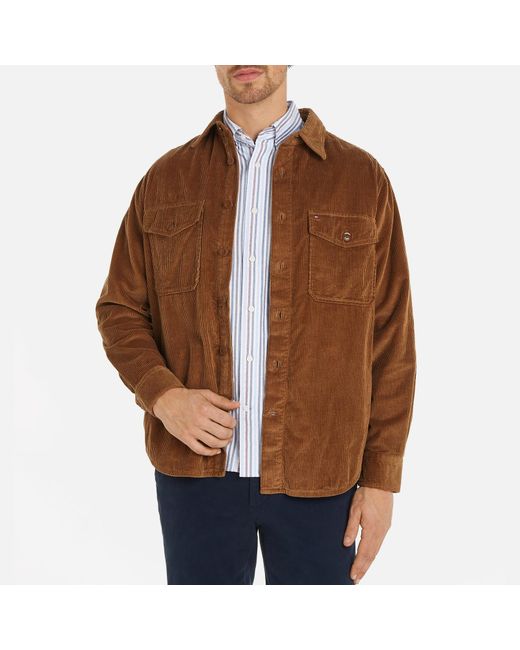 Tommy Hilfiger Brown Cotton-Corduroy Overshirt for men