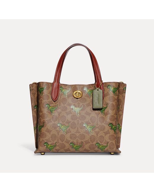 COACH Brown Willow 24 Rexy Printed Coated-canvas Tote Bag