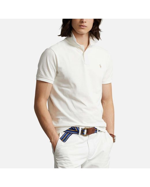 Polo Ralph Lauren Custom-Slim-Fit Poloshirt aus Piqué in White für Herren