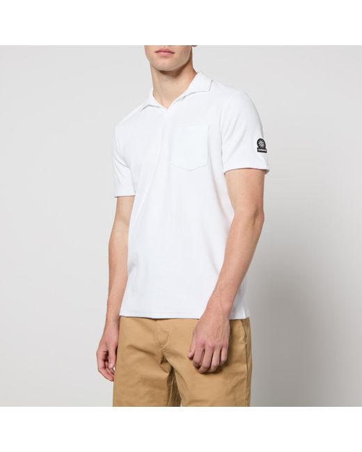Sandbanks White Resort Cotton Terry Polo Shirt for men