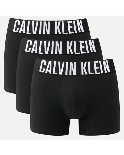 Calvin Klein Black Three-pack Intense Power Cotton-blend Trunks for men