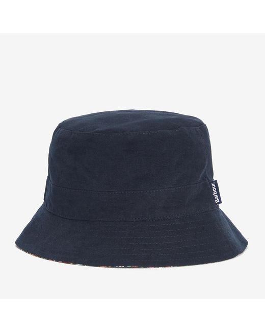 Barbour Blue Adria Reversible Cotton-canvas Bucket Hat