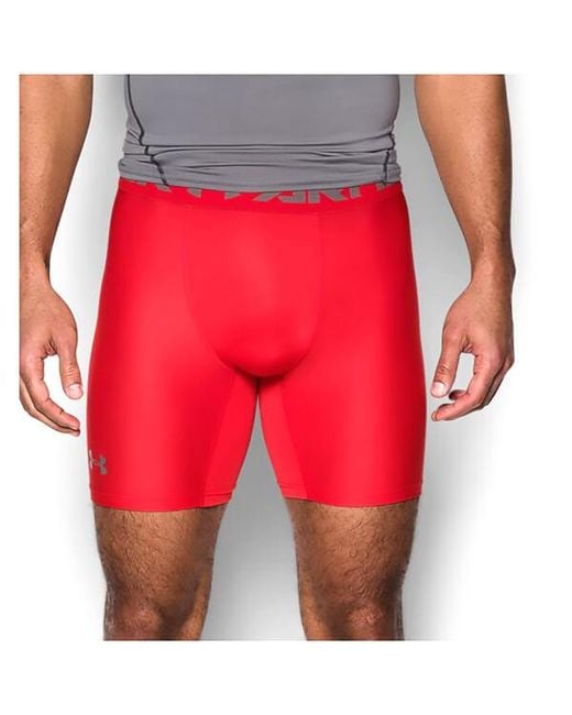 Under Armour 6'' Heatgear Armour 2.0 Compression Shorts in Red for