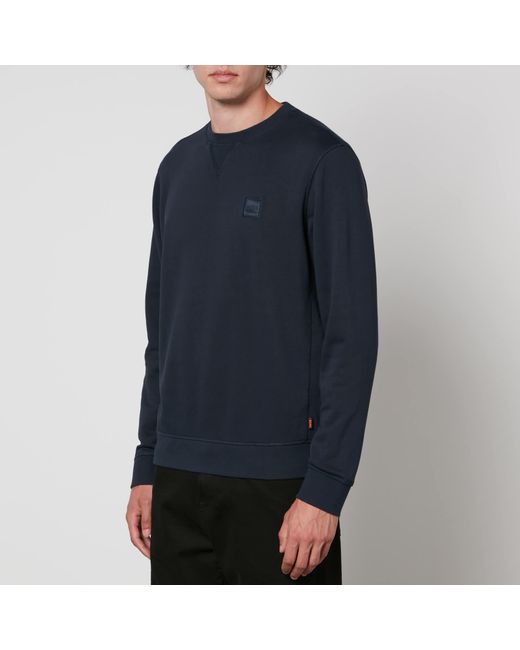 BOSS Orange Boss Casual Westart Logo Cotton-blend Sweatshirt in Blue for  Men | Lyst