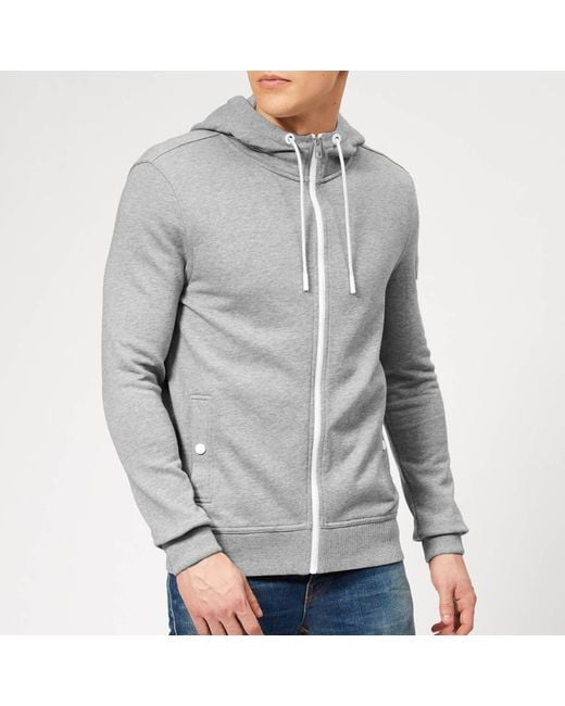 hugo boss zip hoodie grey