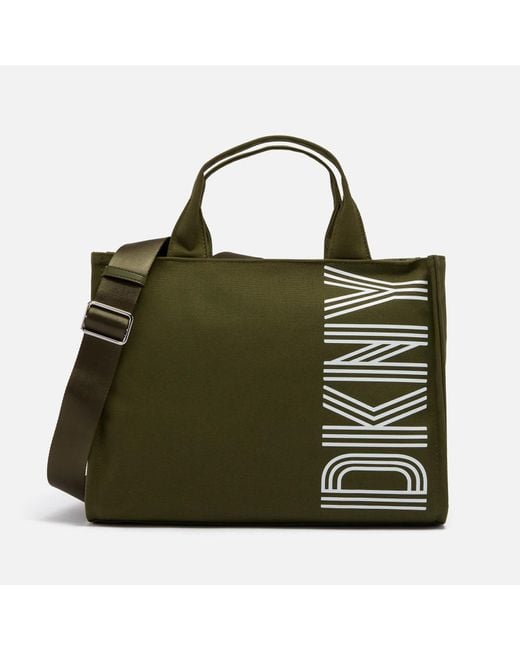 DKNY Green Noa Medium Canvas Tote Bag