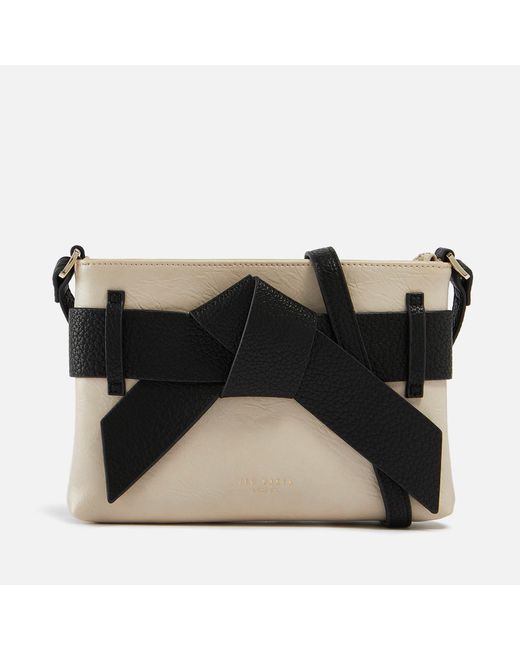 Ted Baker Jimsina Pu Bow Cross Body Bag in Cream (Black) Save 2