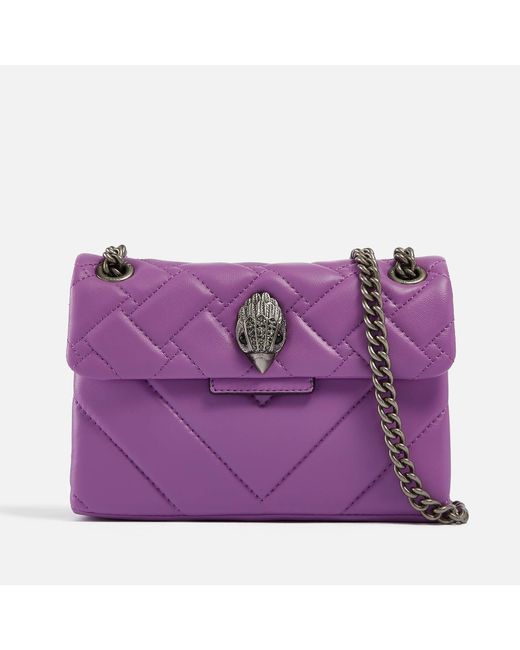 Kurt Geiger Purple Mini Kensington X Leather Bag
