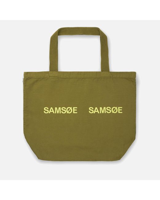 Samsøe & Samsøe Green Frinka Organic Cotton-canvas Shopper Tote Bag