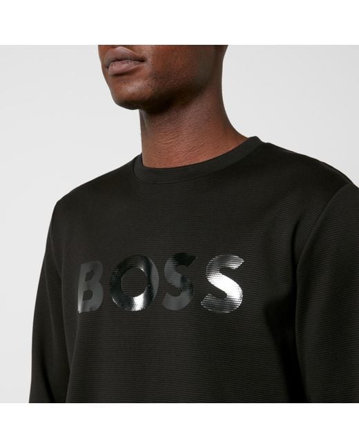 Boss Black Salbo Mirror Textured Cotton-Jersey Sweatshirt for men