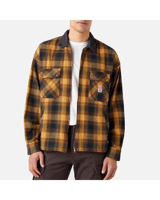Wrangler Checked Cotton-Twill Jacket in Brown für Herren