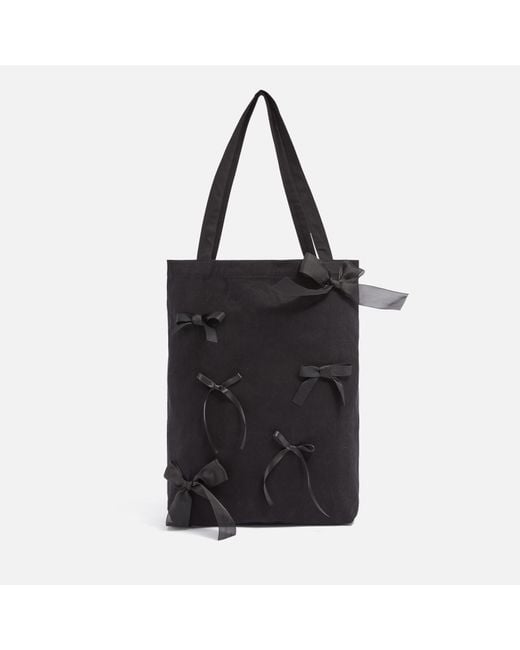 Sister Jane Black Butter Bow Cotton-twill Tote Bag