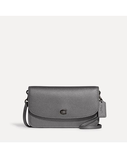 COACH Hayden Metallic Leather Crossbody Bag in Gray Lyst