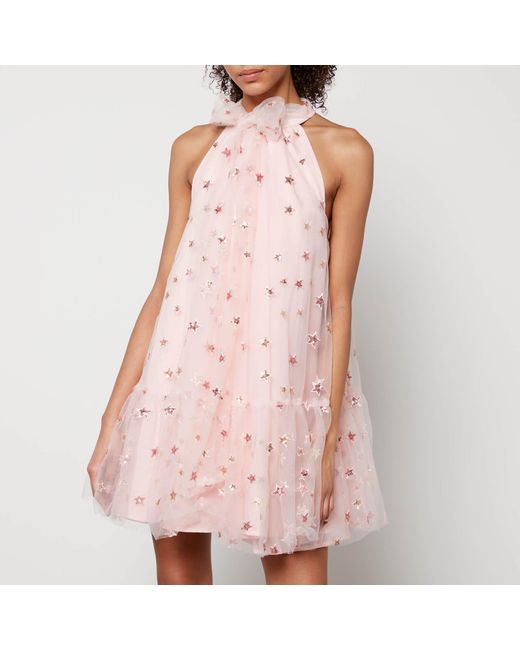 Sister Jane Pink Layla Sequined Tulle Mini Dress