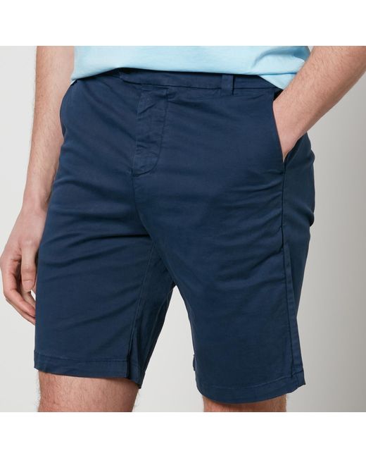 Sandbanks Blue Organic Cotton-blend Twill Chino Shorts for men
