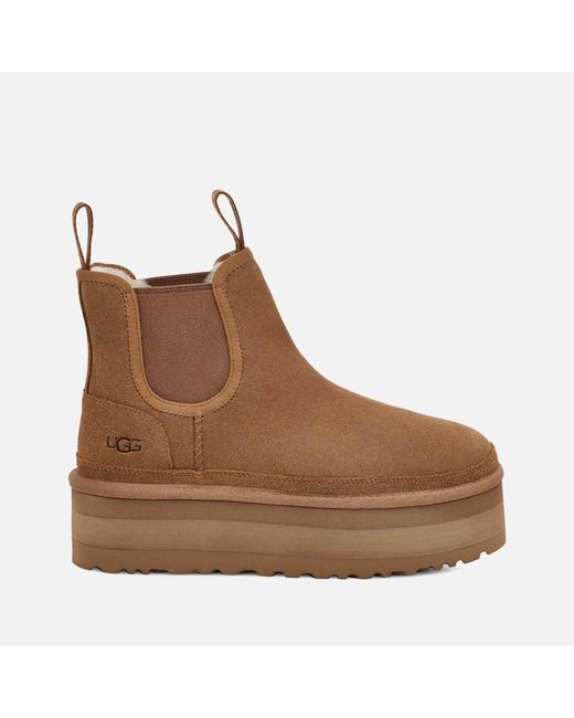 UGG Suede Neumel Platform Chelsea Boot In Tan Brown Lyst