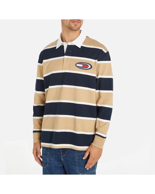 Tommy Hilfiger Blue Archive Stripe Cotton-jersey Rugby Top for men
