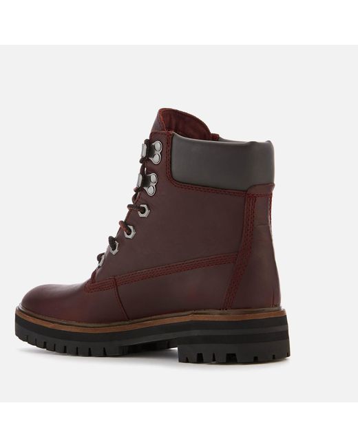 Timberland Womens Burgundy London Square 6 Inch Boots in Brown | Lyst Canada