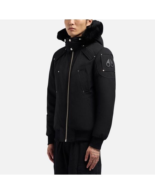 Moose Knuckles Black Ballistic Cotton-Blend Bomber Jacket for men