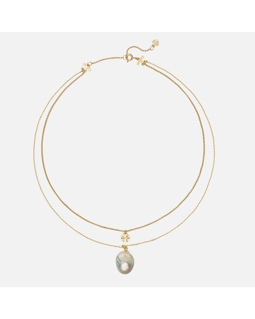Tory Burch Metallic Kira Gold-plated Freshwater Pearl Necklace