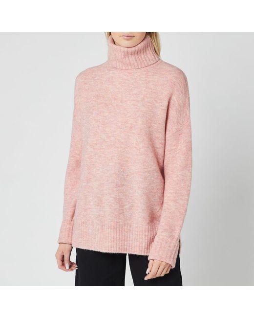Whistles Wool Oversized Roll Neck Knitted Jumper in Pink Lyst